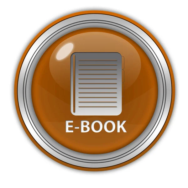 Kreisförmiges E-Book-Symbol auf weißem Hintergrund — Stockfoto