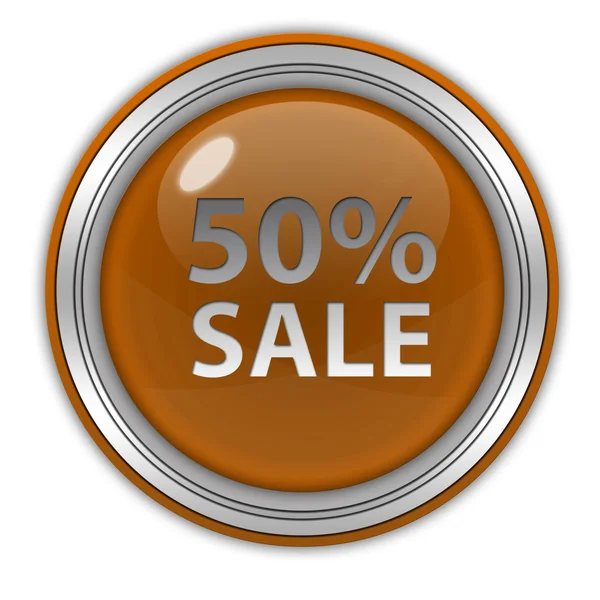 Sale fifty percent circular icon on white background — Stock Photo, Image