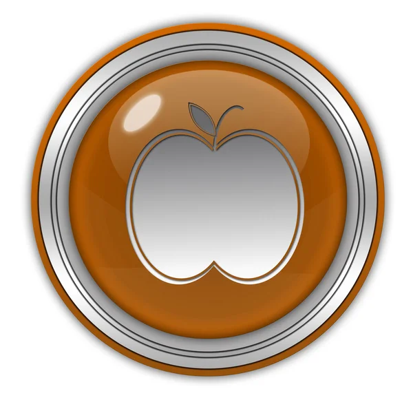 Okrągła ikona jabłko na białym tle — Zdjęcie stockowe