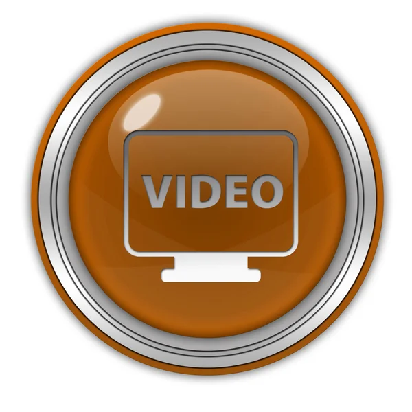 Videóinak kör alakú ikon fehér háttér — Stock Fotó
