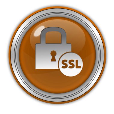 Beyaz arka plan üzerinde SSL dairesel simgesi