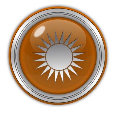 Beyaz arka plan üzerinde güneş dairesel simgesi