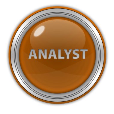 Analist dairesel simgesi beyaz arka plan üzerinde