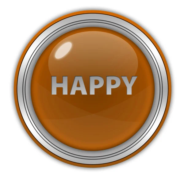 HAPPY circular icon on white background — Stock Photo, Image