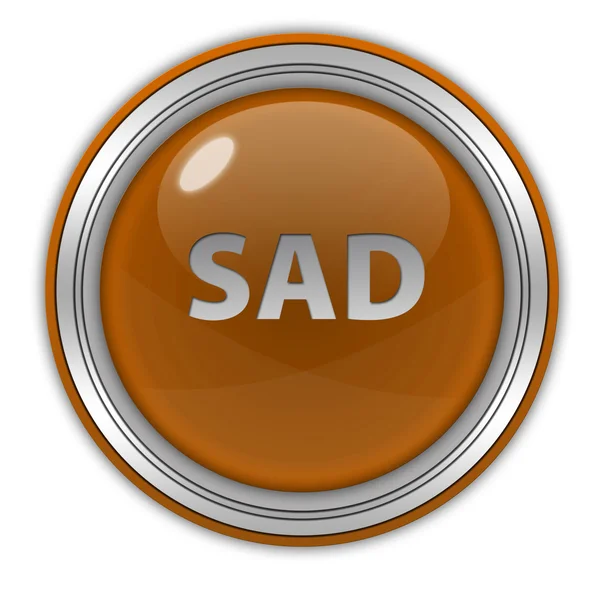 Sad circular icon on white background — Stock Photo, Image