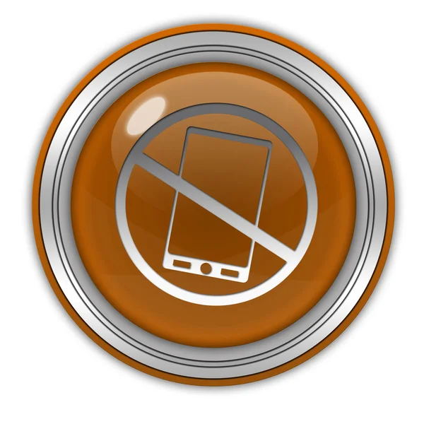 Phone ban circular icon on white background — Stock Photo, Image