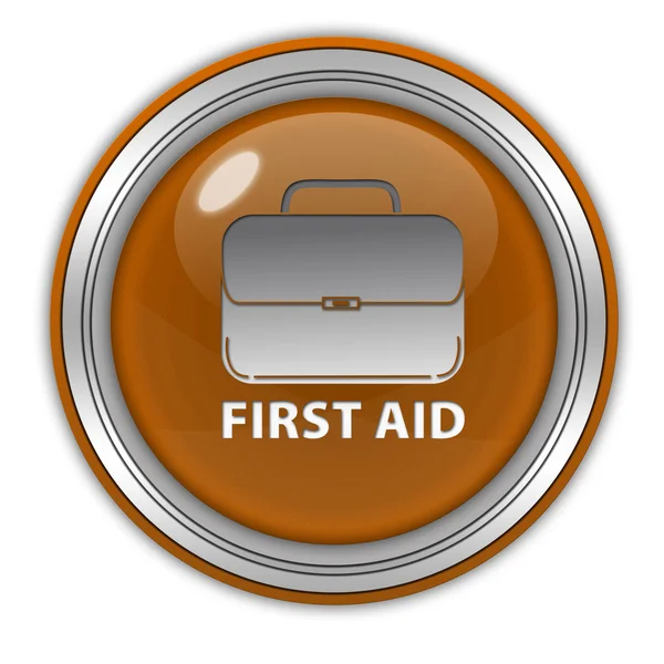 Erste Hilfe Kreissymbole auf weißem Hintergrund — Stockfoto