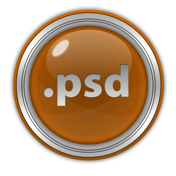 .psd ícone circular no fundo branco — Fotografia de Stock