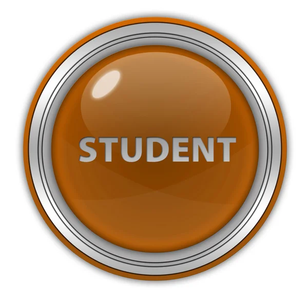 Ícone circular do estudante no fundo branco — Fotografia de Stock