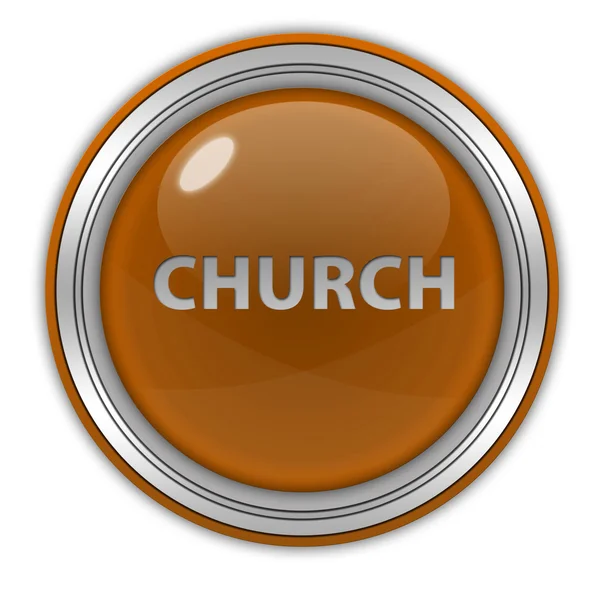Okrągła ikona kościoła na tle — Zdjęcie stockowe