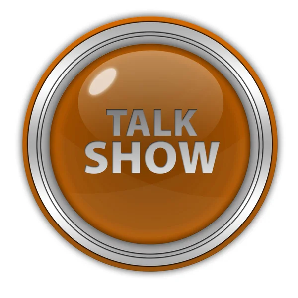 Talk-Show okrągła ikona na białym tle Zdjęcie Stockowe
