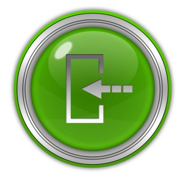 beyaz zemin üzerinde giriş dairesel simgesi