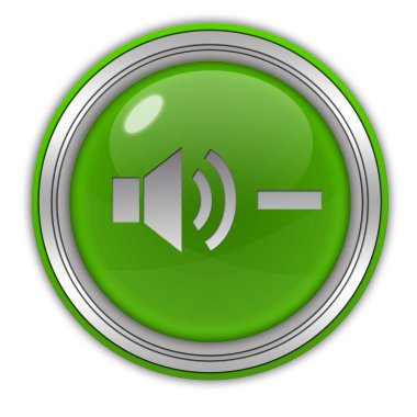 Beyaz arka planda ses dairesel simgesi