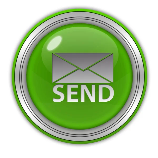 Send circular icon on white background — Stock Photo, Image