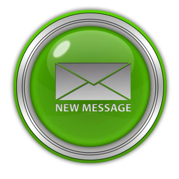 New message circular icon on white background — Stock Photo, Image