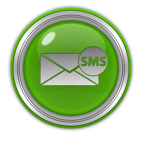 SMS dairesel simgesi beyaz zemin üzerine — Stok fotoğraf