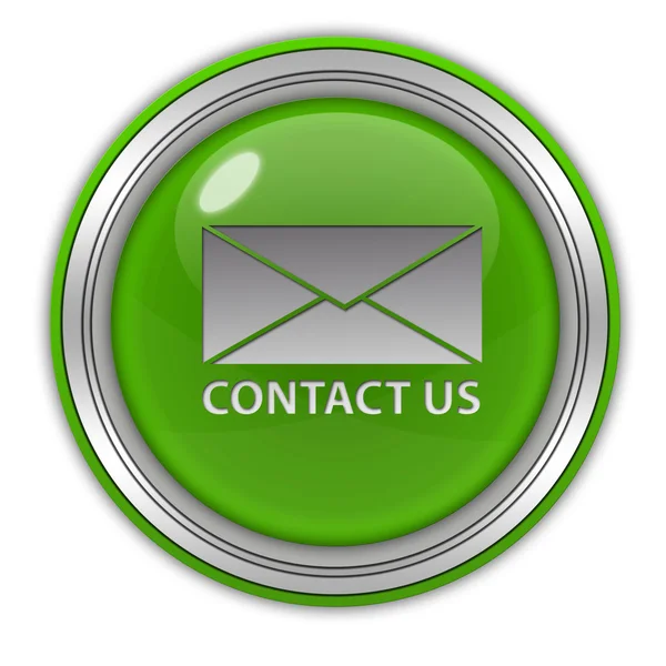 Contact us circular icon on white background — Stock Photo, Image