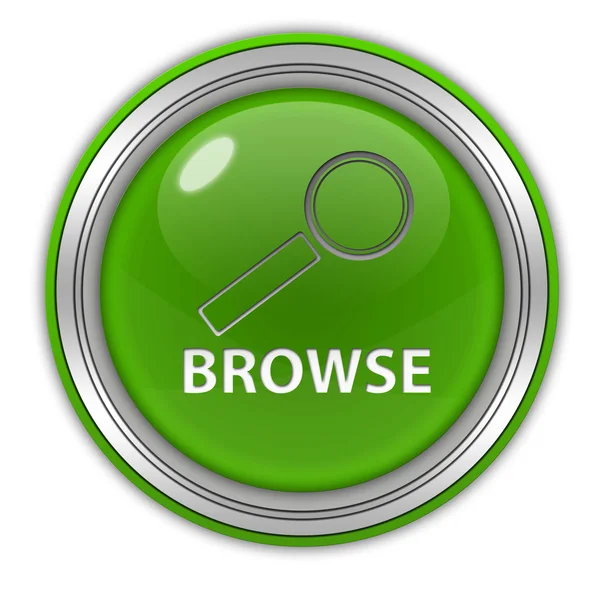 Browse circular icon on white background — Stock Photo, Image