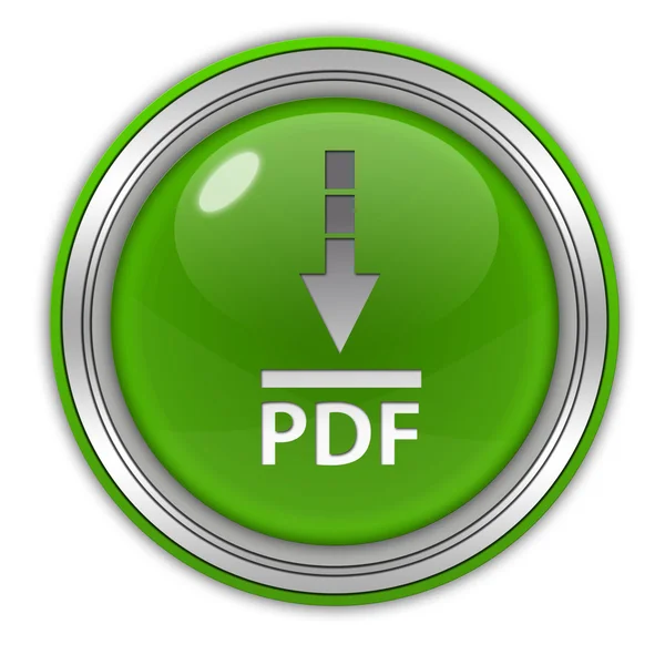 Pdf descargar icono circular sobre fondo blanco — Foto de Stock