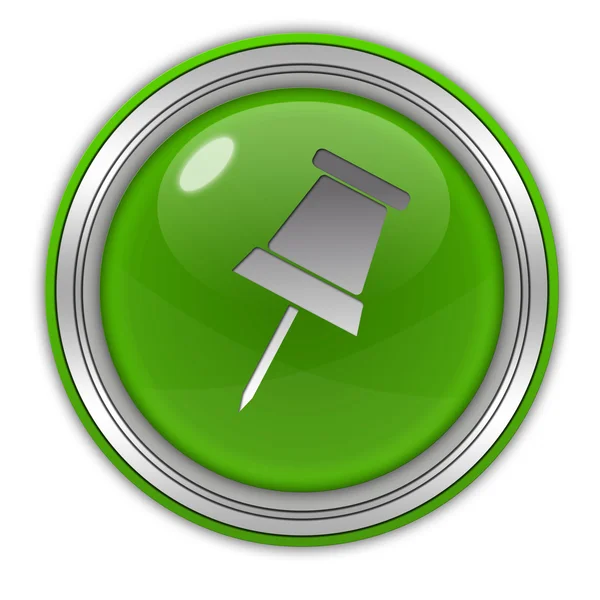 Kulatá ikona bezpečnostní pin na bílém pozadí — Stock fotografie
