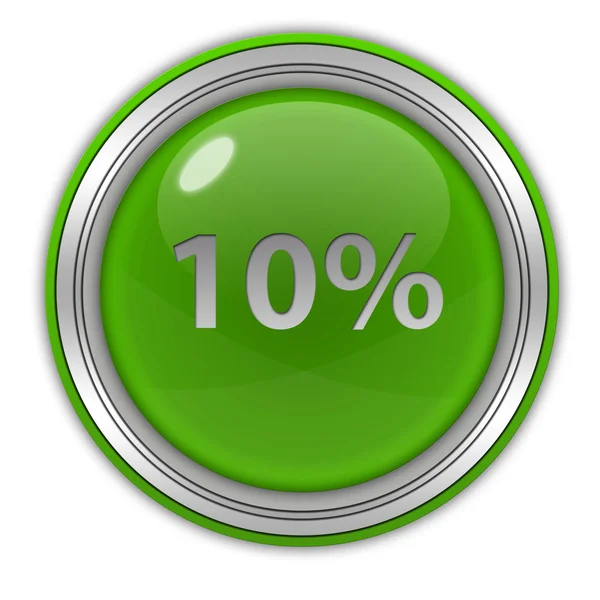 Ten percent circular icon on white background — Stock Photo, Image