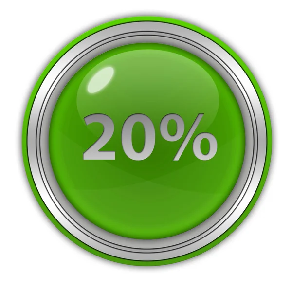 Twenty percent circular icon on white background — Stock Photo, Image