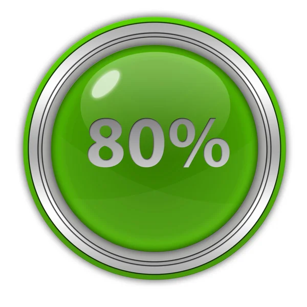 Eighty percent circular icon on white background — Stock Photo, Image