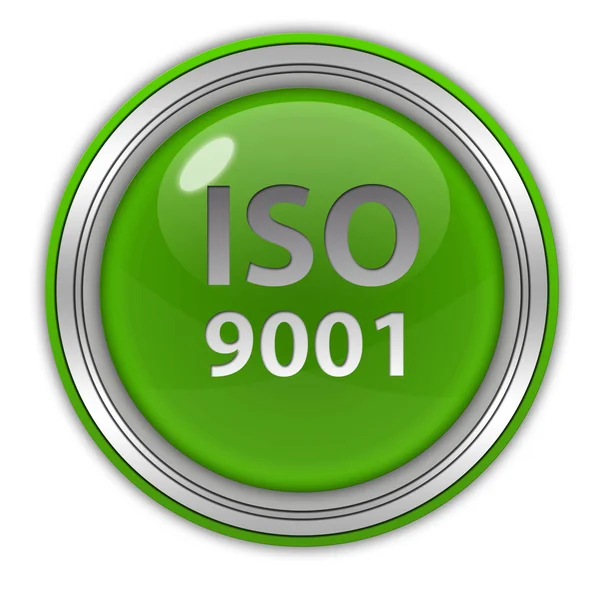 Iso 9001 icono circular sobre fondo blanco — Foto de Stock