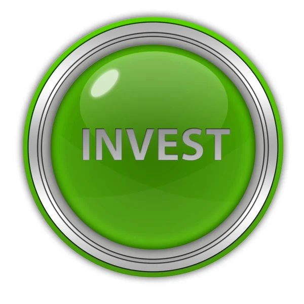 Investieren kreisförmiges Symbol auf weißem Hintergrund — Stockfoto