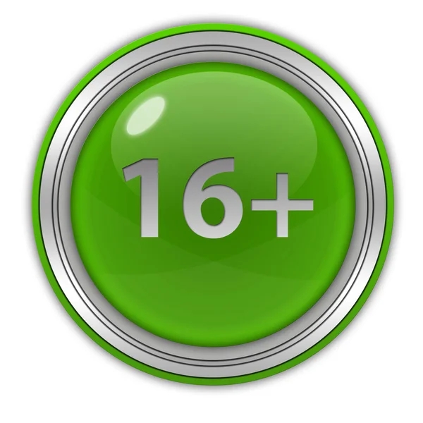 16 rundes Symbol auf weißem Hintergrund — Stockfoto