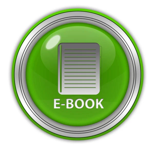E-book icona circolare su sfondo bianco — Foto Stock