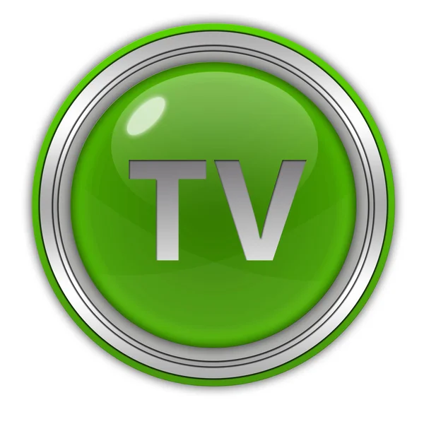 TV circulaire pictogram op witte achtergrond — Stockfoto