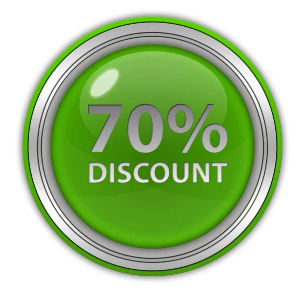 Discount seventy percent circular icon on white background — Stock Photo, Image
