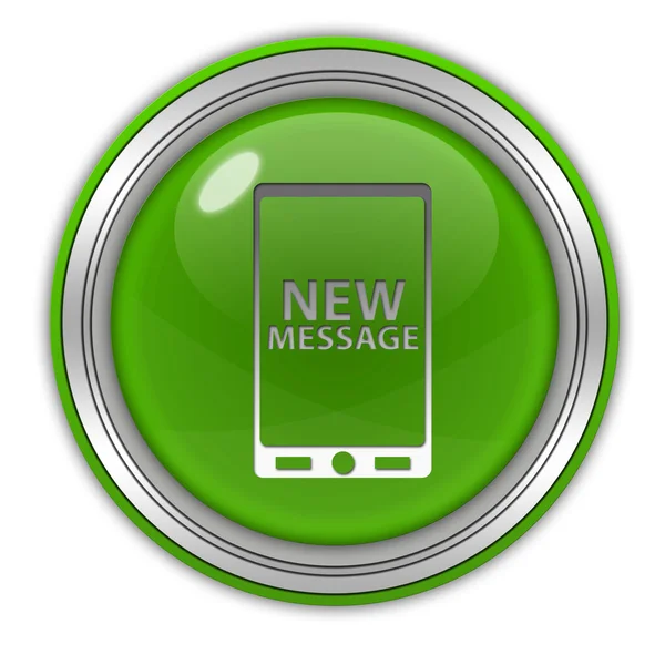 New message circular icon on white background — Stock Photo, Image