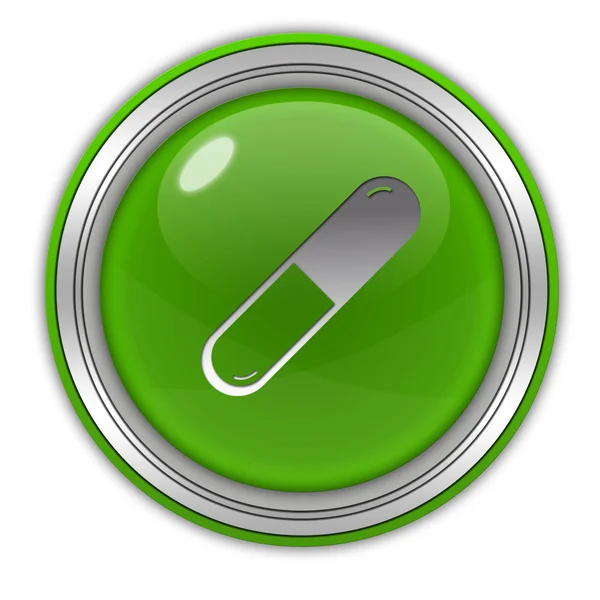 Icono circular de la píldora sobre fondo blanco — Foto de Stock