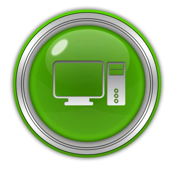 Computer circular icon on white background — Stock Photo, Image