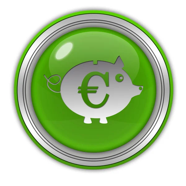 Euro cerdo icono circular sobre fondo blanco — Foto de Stock