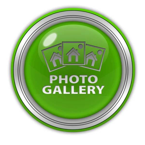 Fotogalerie rundes Symbol auf weißem Hintergrund — Stockfoto