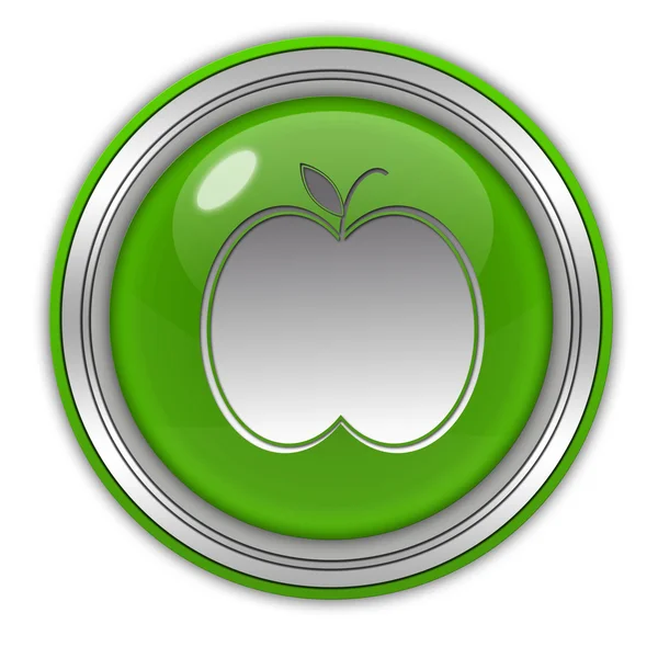 Κυκλική εικονίδιο μήλο σε λευκό φόντο — Φωτογραφία Αρχείου