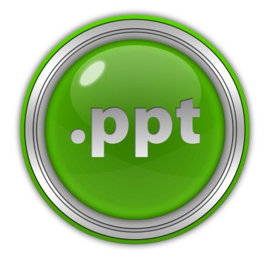 .Beyaz arka plan üzerinde PPT dairesel simgesi
