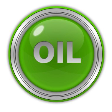 Beyaz arka plan üzerinde petrol dairesel simgesi