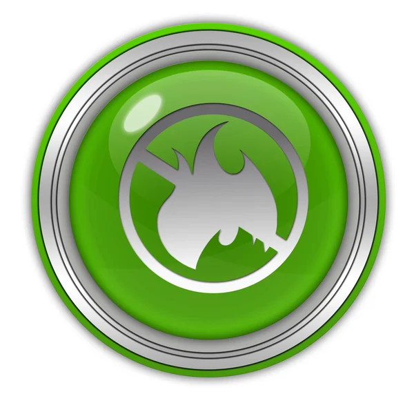 Ícone circular de proibição de incêndio no fundo branco — Fotografia de Stock