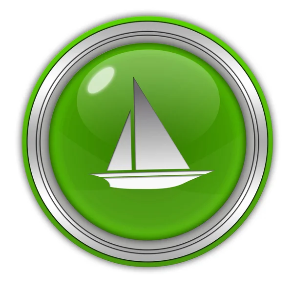 Ícone circular do barco no fundo branco — Fotografia de Stock