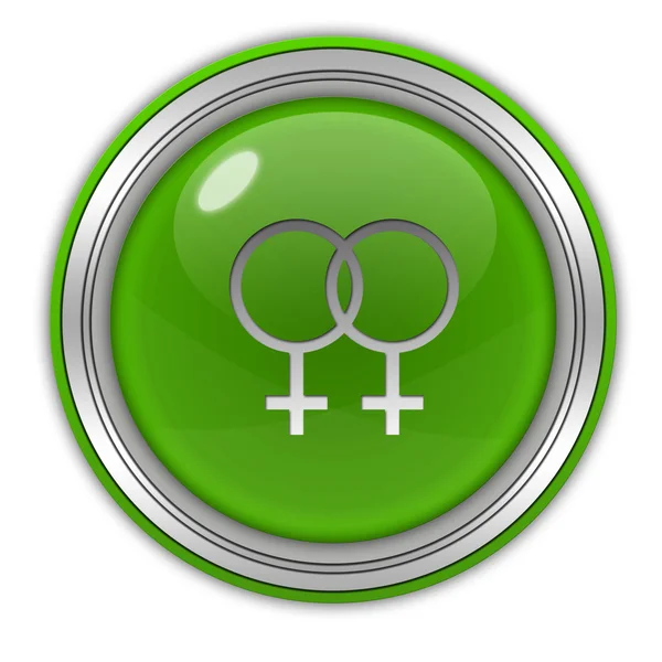 Lesbijki okrągła ikona na białym tle — Zdjęcie stockowe