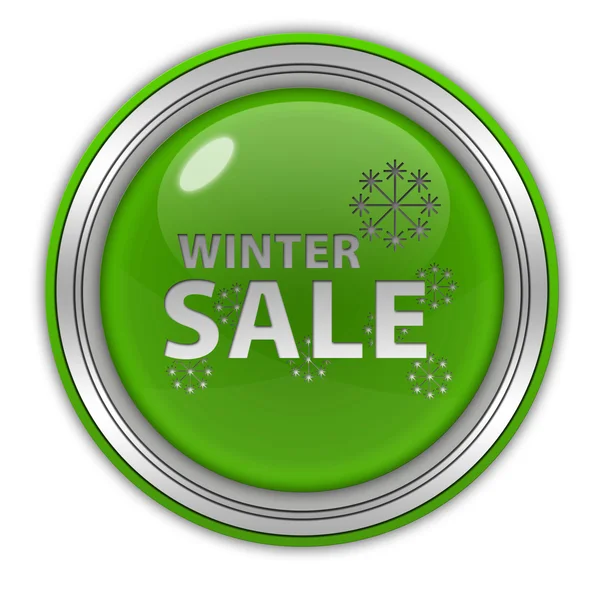白色背景上冬季销售圆形图标 — 图库照片