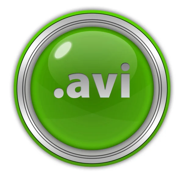 .avi circular icon on white background — Stock Photo, Image