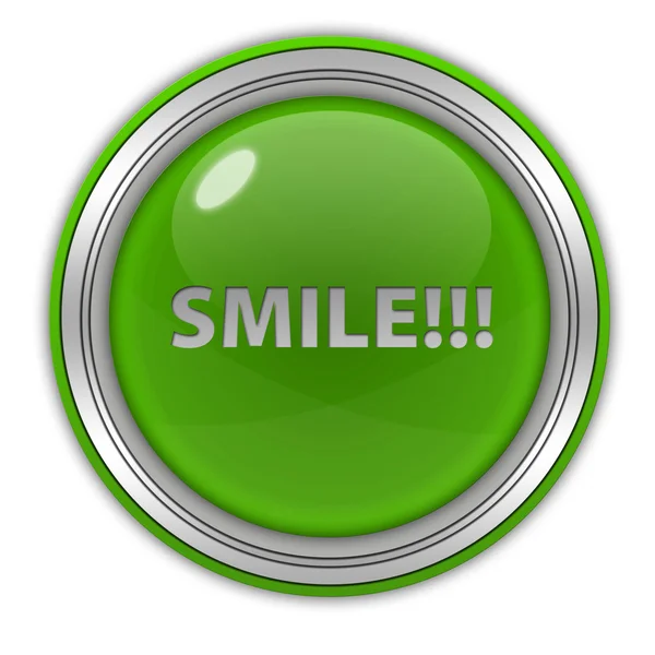 Kulatá ikona úsměv na bílém pozadí — Stock fotografie