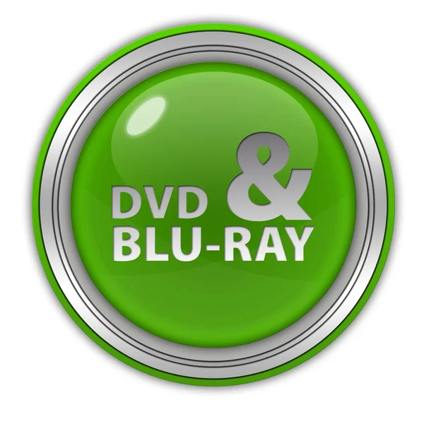 Круговая иконка Dvd и bluray на белом фоне — стоковое фото