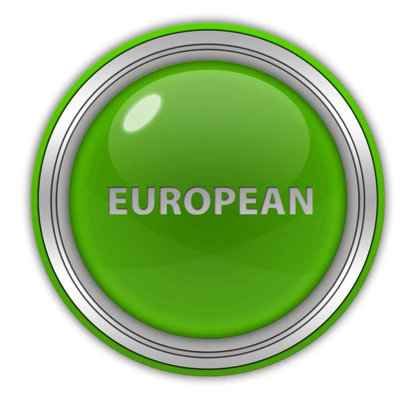 欧洲在白色背景上的圆形图标 — 图库照片