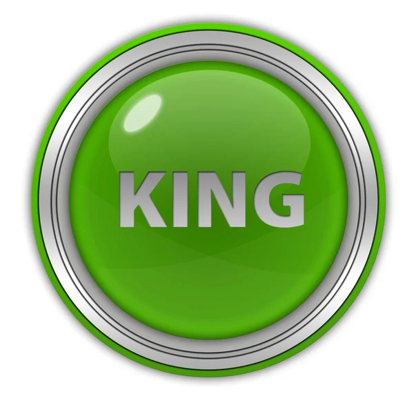 白色背景上的国王圆形图标 — 图库照片